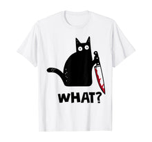 Ladda upp bild till gallerivisning, WHAT Murderous Cat With Knife Halloween Costume T-Shirt 120437
