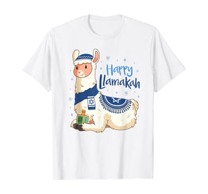 Funny shirts V-neck Tank top Hoodie sweatshirt usa uk au ca gifts for Funny Hanukkah Llama Pun Happy Llamakah Gifts T-Shirt 247893