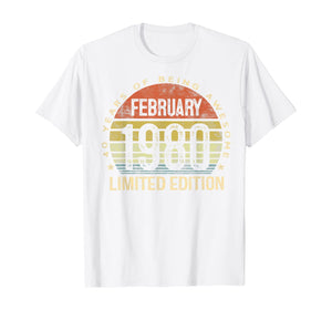 Born February 1980 Limited Edition Bday Gifts 40th Birthday T-Shirt-538759