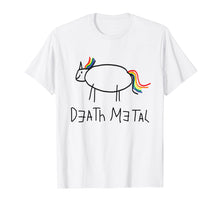 Ladda upp bild till gallerivisning, Death Metal Unicorn Rainbow Tshirt Sarcastic Music Graphic
