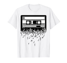 Ladda upp bild till gallerivisning, Cassette T Shirt - Music notes &amp; Retro Cassette Tape 1181589
