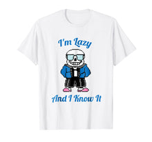 Ladda upp bild till gallerivisning, Sans Skeleton Cool Pixel Art Shirt I'm Lazy And I Know It
