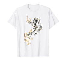 Ladda upp bild till gallerivisning, Funny shirts V-neck Tank top Hoodie sweatshirt usa uk au ca gifts for Microphone Shirt with Music Notes and Clef. Musician. Gold. 2586656
