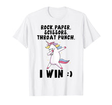 Ladda upp bild till gallerivisning, Funny shirts V-neck Tank top Hoodie sweatshirt usa uk au ca gifts for Rock paper scissors throat punch I win Unicorn T-Shirt 224809
