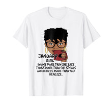 Ladda upp bild till gallerivisning, Funny shirts V-neck Tank top Hoodie sweatshirt usa uk au ca gifts for January Girl Knows More Than She Says Shirt Black Queens 2047117
