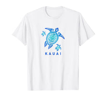 Ladda upp bild till gallerivisning, Kauai Hawaii T-Shirt Sea Blue Tribal Turtle 161656

