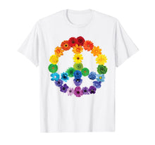 Ladda upp bild till gallerivisning, Spring Flowers Peace Sign T-Shirt Daisies Roses Rainbow 415217

