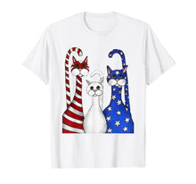 Ladda upp bild till gallerivisning, Cat Red White Blue American Flag T-Shirt Patriotic 68516
