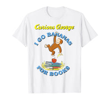 Ladda upp bild till gallerivisning, Funny shirts V-neck Tank top Hoodie sweatshirt usa uk au ca gifts for Curious George I Go Bananas For Books Book Stack Graphic Tee 1393517
