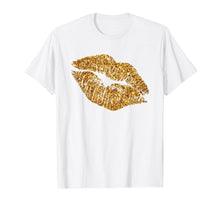 Ladda upp bild till gallerivisning, Funny shirts V-neck Tank top Hoodie sweatshirt usa uk au ca gifts for Gold Printed Glitter Style Lips T Shirt 
