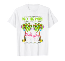 Ladda upp bild till gallerivisning, Funny shirts V-neck Tank top Hoodie sweatshirt usa uk au ca gifts for Deck the Palms Merry Flamingo Christmas T-shirt | funny tees 1348776
