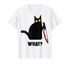 Ladda upp bild till gallerivisning, Black Cat,Murderous Cat With Knife what  T-Shirt 430151
