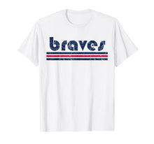 Ladda upp bild till gallerivisning, Vintage Braves Retro Three Stripe Weathered TShirt 85845
