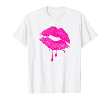 Ladda upp bild till gallerivisning, Hot Pink Lips Kiss 80s Retro Vintage Lipstick Party T-Shirt 212318
