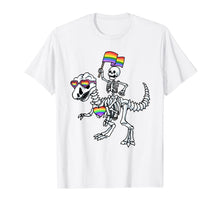 Ladda upp bild till gallerivisning, Halloween LGBT Tshirt T Rex Dinosaur Skeleton Gay Pride T-Shirt 253456
