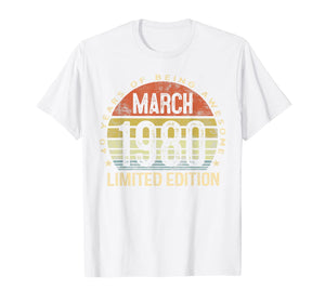 40 Year Old Gifts March 1980 Limited Edition 40th Birthday T-Shirt-145462