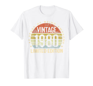 40 Year Old Gifts Vintage 1980 Limited Edition 40th Birthday T-Shirt-210554