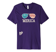 Ladda upp bild till gallerivisning, Womens 4th of July Pregnancy T Shirt 'Merica Sunglasses Gift 263259
