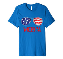 Ladda upp bild till gallerivisning, Merica USA Flag 4th of July Sunglasses Outfit Women Men Gift Premium T-Shirt 1455412
