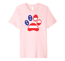 Ladda upp bild till gallerivisning, Patriotic Paw Print in Red, White, &amp; Blue. Premium T-Shirt 373720
