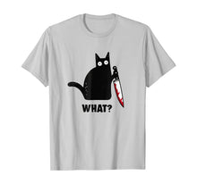 Ladda upp bild till gallerivisning, What Murderous Cat Holding Knife Funny Halloween Costume  T-Shirt 99432
