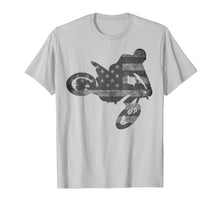 Ladda upp bild till gallerivisning, Dirt Bike American Flag T-Shirt | Motocross Enduro Shirt 152650
