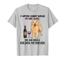 Ladda upp bild till gallerivisning, A Woman Cannot Survive On Wine Alone Golden Retriever T-Shirt-177606
