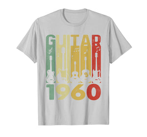 Distressed Vintage Guitar 1960 60th Birthday Gifts Guitarist T-Shirt-5350111
