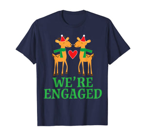 Funny shirts V-neck Tank top Hoodie sweatshirt usa uk au ca gifts for Christmas Engagement We're Engaged Reindeer Gifts T-Shirt 1115371