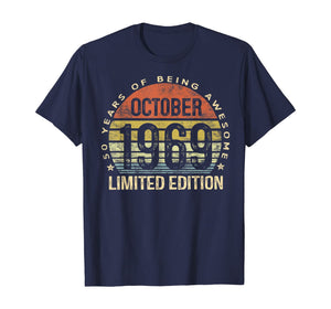 Born October 1969 Limited Edition Bday Gifts 50th Birthday T-Shirt 103186