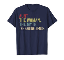 Ladda upp bild till gallerivisning, Vintage Aunt The Woman The Myth The Bad Influence T-Shirt 304334
