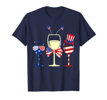 Ladda upp bild till gallerivisning, Red White Blue Wine Glasses American Flag 4th Of July Tshirt 259279

