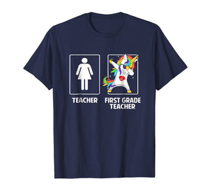 Funny shirts V-neck Tank top Hoodie sweatshirt usa uk au ca gifts for First Grade Teacher Unicorn Dabbing Funny T Shirt Gifts Dab 596962