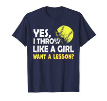 Ladda upp bild till gallerivisning, Funny shirts V-neck Tank top Hoodie sweatshirt usa uk au ca gifts for Yes I Throw Like A Girl Want A Lesson T-Shirt Softball Gift 1321887
