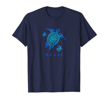 Ladda upp bild till gallerivisning, Kauai Hawaii T-Shirt Sea Blue Tribal Turtle 161656
