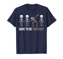Ladda upp bild till gallerivisning, Funny shirts V-neck Tank top Hoodie sweatshirt usa uk au ca gifts for Autism Awareness Skeleton Dabbing Dare To Be Yourself Tshirt 2536876
