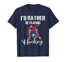 Ladda upp bild till gallerivisning, Funny shirts V-neck Tank top Hoodie sweatshirt usa uk au ca gifts for I'd Rather Be Playing Hockey Dabbing Goalie Shirt Boys BZR 3209437
