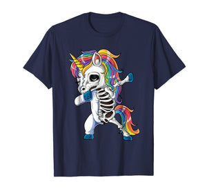 Funny shirts V-neck Tank top Hoodie sweatshirt usa uk au ca gifts for Dabbing Unicorn Skeleton T shirt Halloween Girls Dab Gifts 3643376
