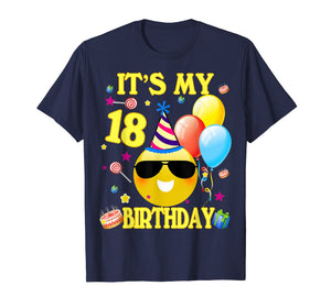 Funny shirts V-neck Tank top Hoodie sweatshirt usa uk au ca gifts for 18th Emoji It's My Birthday Shirt 18 Years Old Gifts A2 4045542