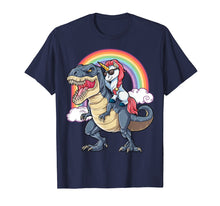 Ladda upp bild till gallerivisning, Funny shirts V-neck Tank top Hoodie sweatshirt usa uk au ca gifts for Unicorn Riding Dinosaur T rex Shirt Boys Girls Kids Rainbow 1906219

