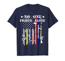 Ladda upp bild till gallerivisning, Funny shirts V-neck Tank top Hoodie sweatshirt usa uk au ca gifts for No One Fights Alone TShirt USA Flag Veterans Army Police EMS 269135
