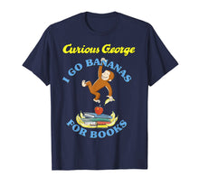 Ladda upp bild till gallerivisning, Funny shirts V-neck Tank top Hoodie sweatshirt usa uk au ca gifts for Curious George I Go Bananas For Books Book Stack Graphic Tee 1393517
