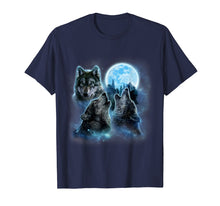 Ladda upp bild till gallerivisning, Funny shirts V-neck Tank top Hoodie sweatshirt usa uk au ca gifts for T-Shirt Three Wolves Howling Under Icy Full Moon, Gray Wolf 248423
