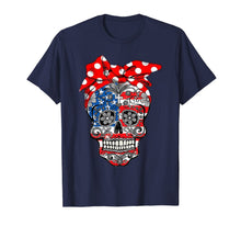 Ladda upp bild till gallerivisning, Sugar Skull American Flag Red Bow 4th Of July Independence 163296

