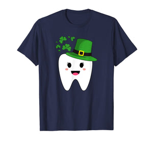 Cute Tooth With Hat Dental Assistant Gifts St Patricks day T-Shirt-261838