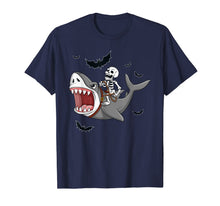 Ladda upp bild till gallerivisning, Skeleton Riding Shark Funny Halloween Boys Girls Kids T-Shirt 76987
