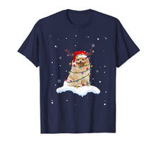 Ladda upp bild till gallerivisning, Pomeranian With Santa Hat Christmas Lights Reindeer Gift T-Shirt-2044121
