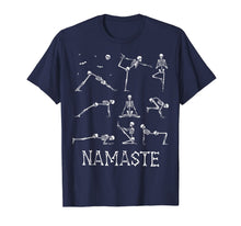 Ladda upp bild till gallerivisning, Funny Namaste Skeleton Yoga Skull Halloween Hippie Peace T-Shirt 297645
