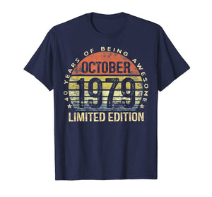 Born October 1979 Limited Edition 40th Birthday Gifts  T-Shirt 775074