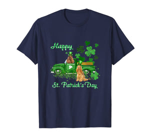 Cocker Spaniel Riding Green Truck St Patrick's Day Gifts T-Shirt-1276226